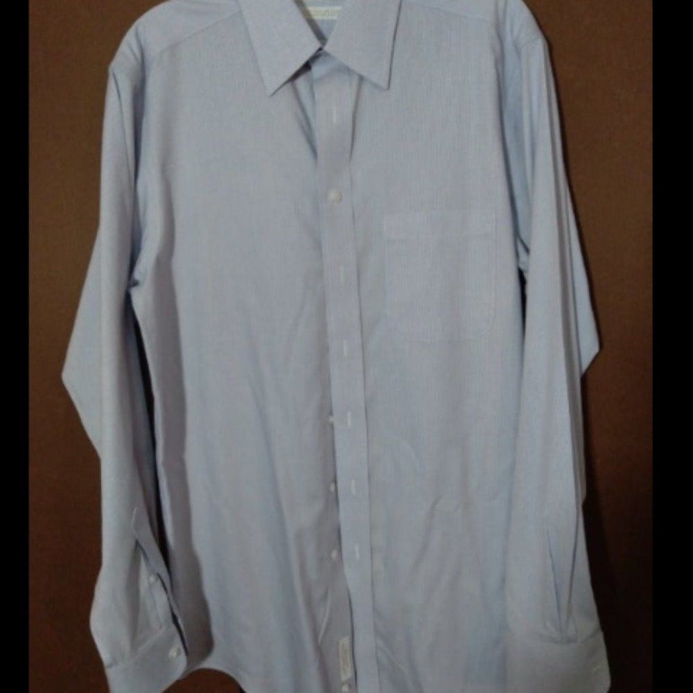 Roundtree and Yorke Shirt Mens Gold Label Purple Long Sleeve Small 15 35 Slim Fi